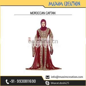 Elegant Moroccan Khaleeji Thobe Party Dress Caftan For Women thumbnail-1