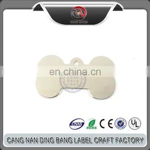 Wholesale Promotion Cheap Custom Sliver Blank Metal Bone Shape Pet Tag thumbnail-1