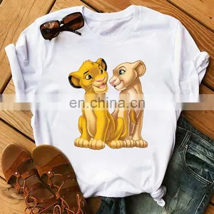 New Cute Lion King Lady T-shirt Cartoon Printing Harajuku Female T-shirt Loose Short Sleeve Top thumbnail-1