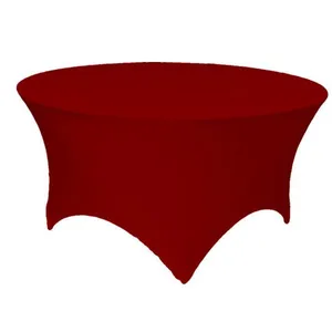 Blue 60 Inch 5 Foot 5ft Round Stretch Spandex Tablecover Table Cover Tablecloth thumbnail-2