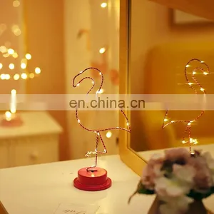 LED Metal Art Flamingo Shape Copper Wire Lights Decoration Lights thumbnail-1