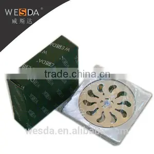 WESDA 4inch New Style Floor Drain Casting Stainless Steel Floor Drain Grates Drainage Channel thumbnail-1