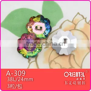 Dyeable Rainbow Holes Sewing Acrylic Button thumbnail-3