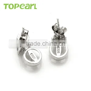 925 Sterling Silver 3 Cubic Zirconia Clear Stud Earrings Findings Jewelry Findings & Components 9EM17 thumbnail-3