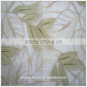Leaves Pattern Embroidered Net Fabric thumbnail-4