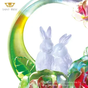 2023 New Years Gift Crystal Trophy Office Decoration Zodiac Rabbit Custom High Quality Wholesale thumbnail-2