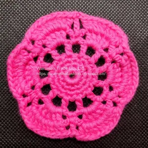 Handcraft Garment Accessories Handmade Rose Red Color and Blue Color Cotton Appliques thumbnail-2