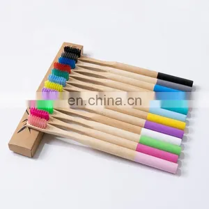 New Products Eco Friendly Round Handle Bamboo Toothbrush Manufacturer thumbnail-2