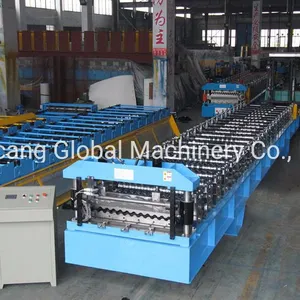 Stainless Steel Galvanized Color Steel Corrugated Panel Omega Hat Purlin Roll Forming Machine thumbnail-1
