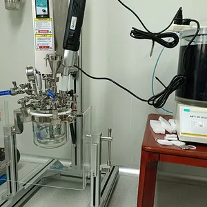 AMM-SE-1L Laboratory Simple Vacuum Semi-automatic Lifting Stainless Steel Reaction Kettle for Mixing and Homogenizing Ointment Lotion thumbnail-5