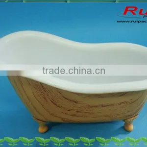 PP Material Special Craft Bathtub Container,plastic Wooden Effect Cosmetic Products Container thumbnail-2