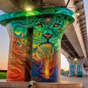 Hand-painted Wall Paintings of Hanging Baskets in Kunming, Yunnan; Colorful Graffiti on High-altitude Cooling Towers and Chimneys in Power Plants; Exterior Wall Paint for Hand-painted Walls thumbnail-4
