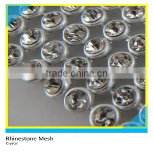 Black Rhienstone Silver Aluminum Base Mesh Sew on Technics Rhienstone Mesh Round Roll thumbnail-6