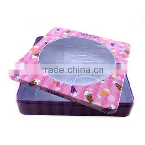 Square Lip Balm Box With Window,pretty Tin Box for Lady,tin Box With Pvc Window thumbnail-1