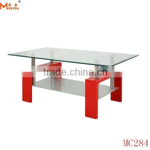 Modern Glass Top Mdf Coffee Table thumbnail-2