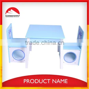 MDF Blue Bear Design Carton Kids Study Table and Chair Set thumbnail-1