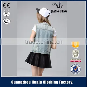 2016 Summer Cheap Womens Denim Vest With Hood for Sale thumbnail-6