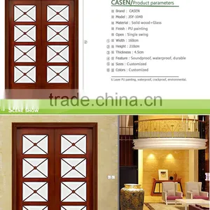 Fancy Design Solid Black Walnut Wooden Glass Interior Pocket Door thumbnail-2