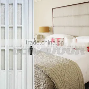 PVC Folding Door, Plastic Accordion Door ,sliding Door Decorating of Symphony White Glass thumbnail-1