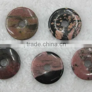 Wholesale Black Matrix Rhodonite Dount Gemstone thumbnail-1
