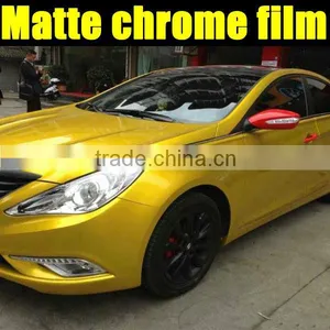 Matte Chrome Vinyl Shiny Yellow Color 1.52*20m With Air Free Bubbles thumbnail-1