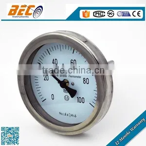 All Stainless Steel Back Connection 4" Dial Bimetal Thermometer thumbnail-1