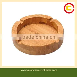 Personalized Solid Environmental Round Bamboo Ashtray thumbnail-1