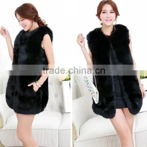 2016 High -end Autumn and Winter Women Faux Fox Fur Vest thumbnail-1