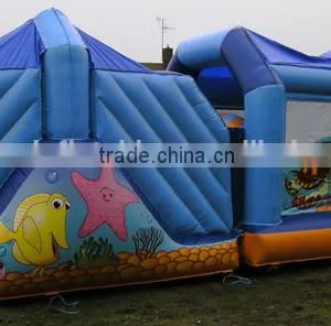 32ft Long Small Inflatable Seaworld Obstacle Course for Kids thumbnail-3