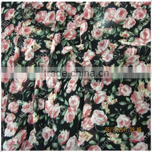 100% Polyester Japanese Silk Chiffon Floral Printed Fabric thumbnail-3