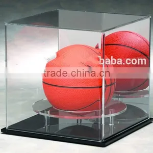 Custom Acrylic Basket Display Perspex Ball Case Clear Lucite Basket Ball Box With LED Ligtht thumbnail-1
