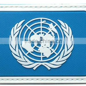 The United Nations Peacekeeping Forces 3D PVC Armband UN TACTICAL Rubber Tactics Gear Waterproof Patch D8 cm BLUE thumbnail-1