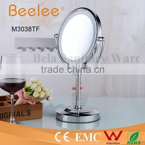 Ultra Thin 8.5 Inch Round Makeup Mirror LED Table Mirror Power by Battery thumbnail-1