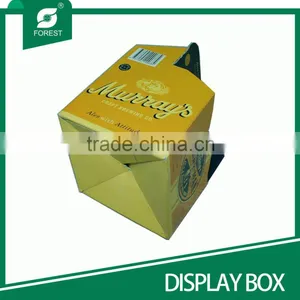 CUSTOM BRAND BEVERAGE DISPLAY BOX KRAFT PAPER MATERIAL 4 BOTTLES BEER CARRIERS WITH HANDLE thumbnail-4