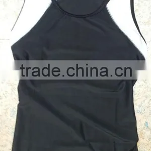 Ladies Two Tone Compression Tank Top - Black/White thumbnail-1