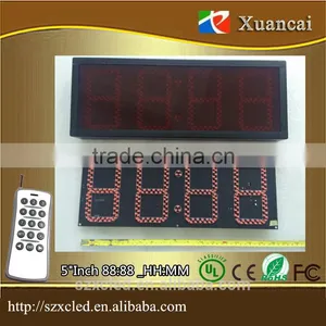 Thin 5" Indoor Remote Control Set 88:88 or 88:88:88 Digits HH:MM&& MM:SS& HH:MM:SS Clock Led Digital Display Electronic Time thumbnail-2