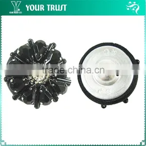 4MM Clear Rhinestone Rhodium Cup 2MM White Pearl Shank Cover Button thumbnail-6