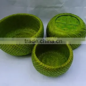 Made in Vietnam Nice Bamboo Basket, Round Shape Beautiful Handmade for Sale thumbnail-1