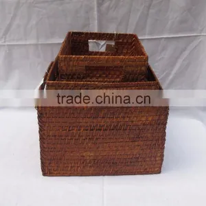 Magazine Rattan Bamboo Baskets New Style Brown Colour thumbnail-1