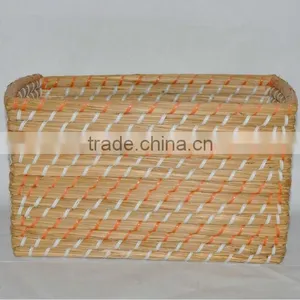 Pink and Natural Seagrass Handicraft Basket thumbnail-2