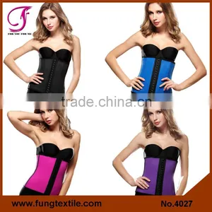 4027 Rubber Waist Corset , Latex 3 Hook Steel Boned Waist Reducing Corset thumbnail-2
