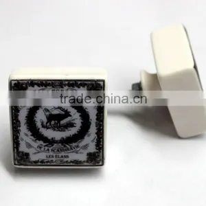 Designer Printed Ceramic Drawer Pull Knobs With Metal Fittings thumbnail-2