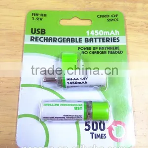 USB 1.2v AA 1450mAh NI-MH Batteryusb Battery Bank thumbnail-2
