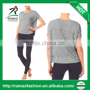 Ramax Custom Women Sport Oversized Short Sleeve T Shirt For Yoga Top thumbnail-2