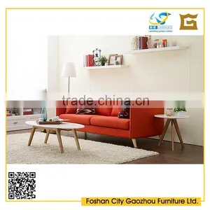 Classic Simple Design Nordic Style Wooden Sectional Sofa With Tufted Back Cushions for Home Furniture thumbnail-4