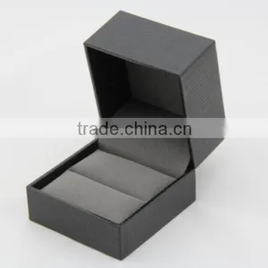 High End Black Small Square Paper Ring Box With Velvet Pad thumbnail-1