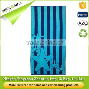 Black and White Striped Bath Towel Custom Microfiber Bath Towel thumbnail-1