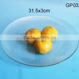 China Manufacture Stripe Design Glass Plat for Dinner thumbnail-1