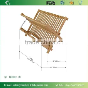 BH002/New Design Bamboo Kitchen Cabinet Dish Rack Durable Dish Drying Rack Kitchenware thumbnail-3