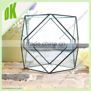 Wedding Favors and Gifts Trinket Box Wholesale Copper Vase Centerpieces/ Handicraft Hanging Glassware Geometric Terrarium Glass thumbnail-1